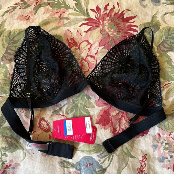 COMMANDO Size XL Butter + Lace Britt Black Lace Bralette Triangle Bra $78 NEW - Picture 14 of 16